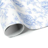 Blue Hydrangea Pattern Watercolor Floral Botanical Geschenkpapier (Rolleneckpunkt)