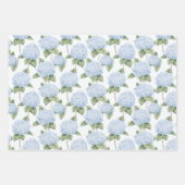 Blue Hydrangea Pattern Watercolor Floral Botanical Geschenkpapier Set (Vorderseite)