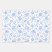 Blue Hydrangea Pattern Watercolor Floral Botanical Geschenkpapier Set (Vorderseite 3)
