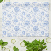 Blue Hydrangea Pattern Watercolor Floral Botanical Geschirrtuch (Gefaltet)