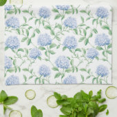 Blue Hydrangea Pattern Watercolor Floral Botanical Geschirrtuch (Gefaltet)