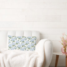 Blue Hydrangea Pattern Watercolor Floral Botanical