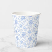 Blue Hydrangea Pattern Watercolor Floral Botanical Pappbecher (Rückseite)