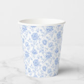 Blue Hydrangea Pattern Watercolor Floral Botanical Pappbecher (Vorderseite)