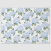 Blue Hydrangea Pattern Watercolor Floral Botanical Seidenpapier (Vorderseite)