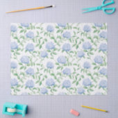 Blue Hydrangea Pattern Watercolor Floral Botanical Seidenpapier (Basteln)