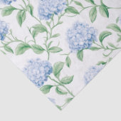 Blue Hydrangea Pattern Watercolor Floral Botanical Seidenpapier (Detail)
