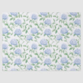 Blue Hydrangea Pattern Watercolor Floral Botanical Seidenpapier (Vorderseite)