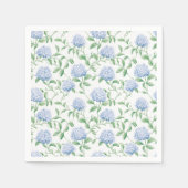 Blue Hydrangea Pattern Watercolor Floral Botanical Serviette (Vorderseite)