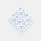 Blue Hydrangea Pattern Watercolor Floral Botanical Serviette (Ecke)