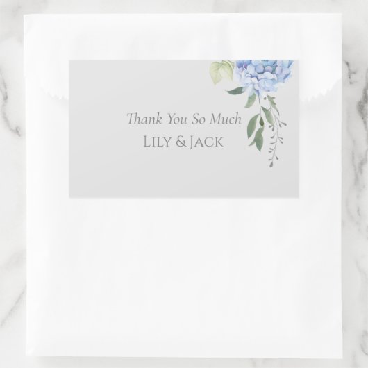 Blue Hydrangea Periwinkle Floral Danke Sticker (Tasche)