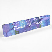 Blue Hydrangea Personalisiert Floral Namensplakette