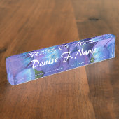 Blue Hydrangea Personalisiert Floral Namensplakette (Seite)