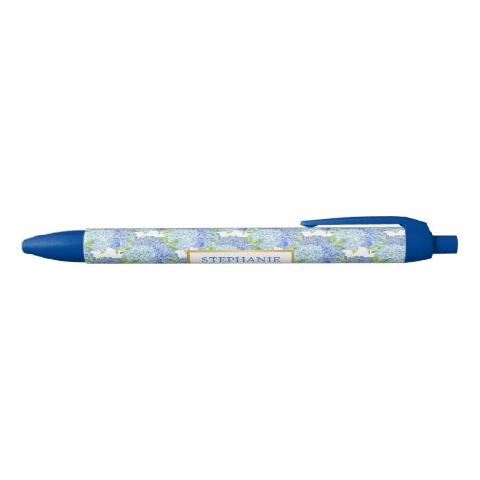 Blue Hydrangea Personalisiert Name Pen Kugelschreiber (Oberseite)