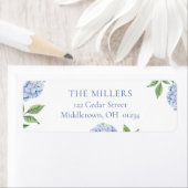 Blue Hydrangea Personalisierte Rücksendeadresse (Insitu)