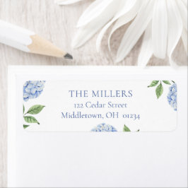 Blue Hydrangea Personalisierte Rücksendeadresse