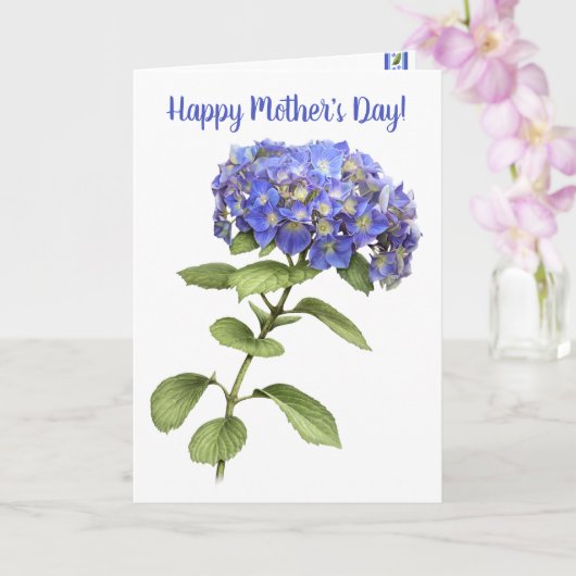 Blue Hydrangea Personalisierter Muttertag Karte (Orchidee)