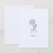 Blue Hydrangea Personalized Note Card Dankeskarte (Vorne/Hinten)