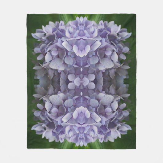 Blue Hydrangea Petals Abstrakt Art Pattern Fleecedecke (Vorderseite)