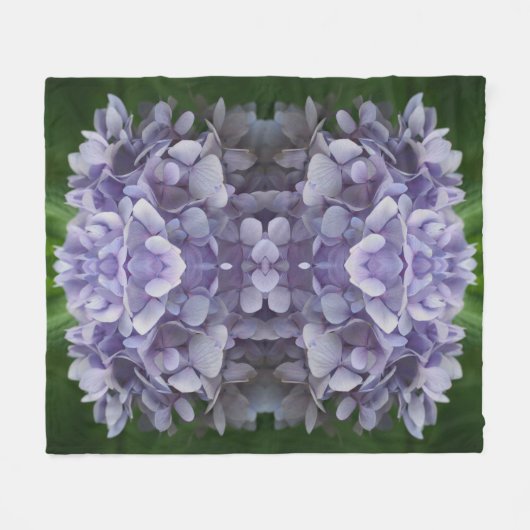 Blue Hydrangea Petals Abstrakt Art Pattern Fleecedecke (Vorderseite (Horizontal))