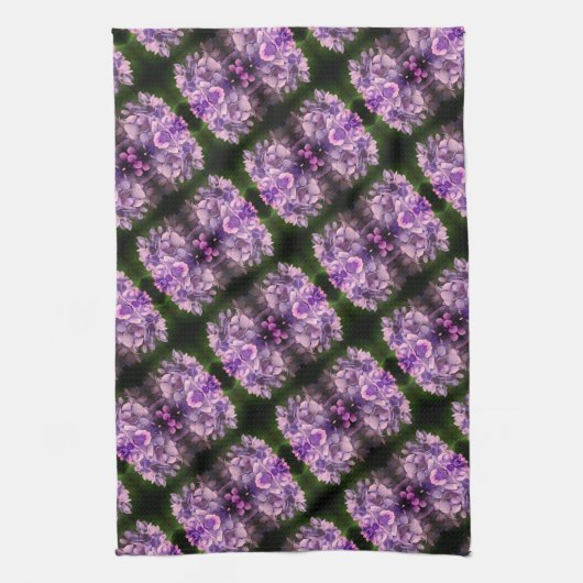 Blue Hydrangea Petals Abstrakt Art Pattern Geschirrtuch (Vertikal)