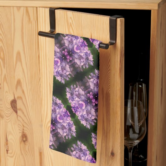 Blue Hydrangea Petals Abstrakt Art Pattern Geschirrtuch (Drittel gefaltet)