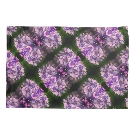 Blue Hydrangea Petals Abstrakt Art Pattern Kissenbezug (Rückseite)