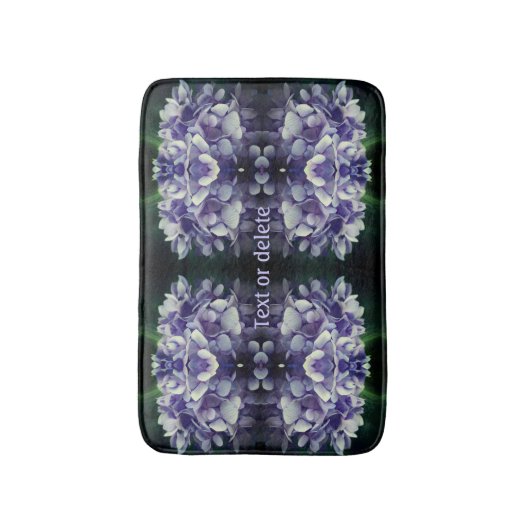 Blue Hydrangea Petals Abstrakt Personalisiert Badematte (Vorderseite Vertikal)