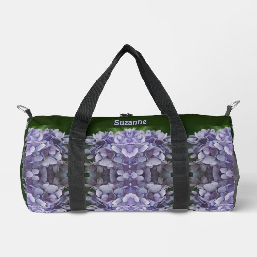 Blue Hydrangea Petals Abstrakt Personalisiert Duffle Bag (Vorderseite)