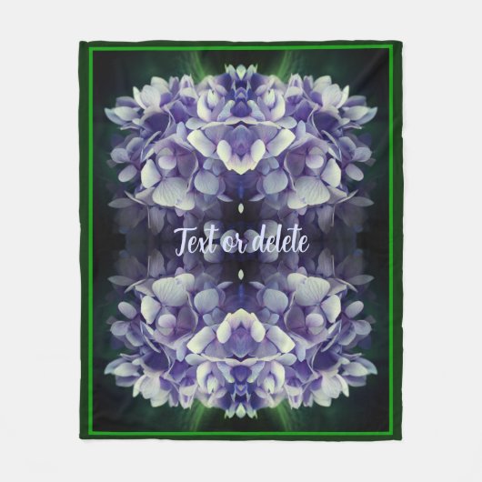 Blue Hydrangea Petals Abstrakt Personalisiert Fleecedecke (Vorderseite)