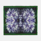 Blue Hydrangea Petals Abstrakt Personalisiert Fleecedecke (Vorderseite (Horizontal))