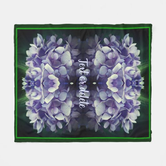 Blue Hydrangea Petals Abstrakt Personalisiert Fleecedecke (Vorderseite (Horizontal))