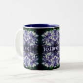 Blue Hydrangea Petals Abstrakt Personalisiert Zweifarbige Tasse (Vorderseite Links)