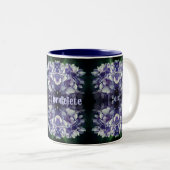 Blue Hydrangea Petals Abstrakt Personalisiert Zweifarbige Tasse (VorderseiteRechts)
