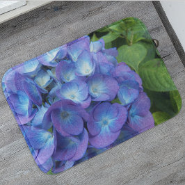 Blue Hydrangea Petals Floral Badematte