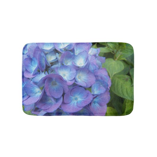 Blue Hydrangea Petals Floral Badematte (Vorderseite)