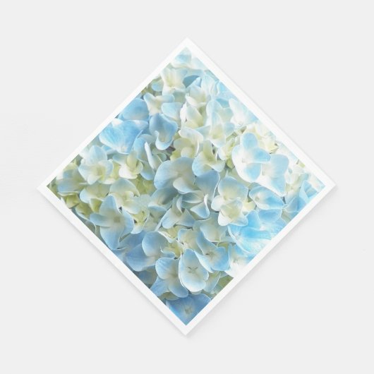 Blue Hydrangea Petals Floral Serviette (Ecke)