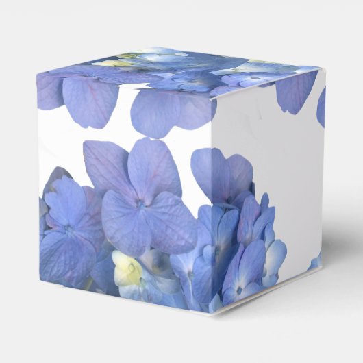 Blue Hydrangea Petals Hochzeit Personalisierter Na Geschenkschachtel (Rückseite)