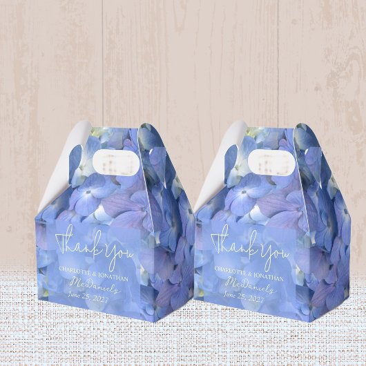 Blue Hydrangea Petals Hochzeit Personalisierter Na Geschenkschachtel