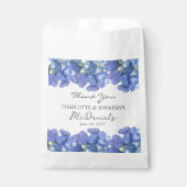 Blue Hydrangea Petals Hochzeit Personalisierter Na Geschenktütchen (Vorderseite)