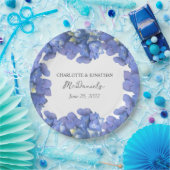 Blue Hydrangea Petals Hochzeit Personalisierter Na Pappteller (Party)