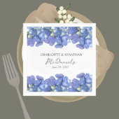 Blue Hydrangea Petals Hochzeit Personalisierter Na Serviette