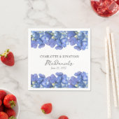 Blue Hydrangea Petals Hochzeit Personalisierter Na Serviette (Beispiel)
