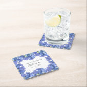 Blue Hydrangea Petals Hochzeit Personalisierter Na Untersetzer (Vor Ort)