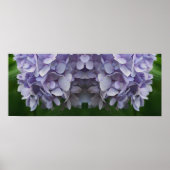 Blue Hydrangea Petals Mirror Abstrakt Poster (Vorne)