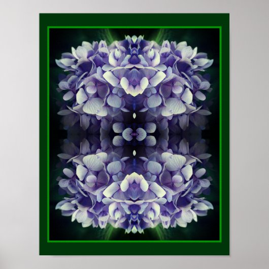 Blue Hydrangea Petals Nah Abstrakt Poster (Vorne)