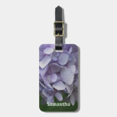 Blue Hydrangea Petals Nah Personalisiert Gepäckanhänger (Vorderseite vertikal)