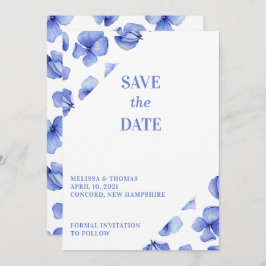 Blue Hydrangea Petals ohne Foto Save The Date