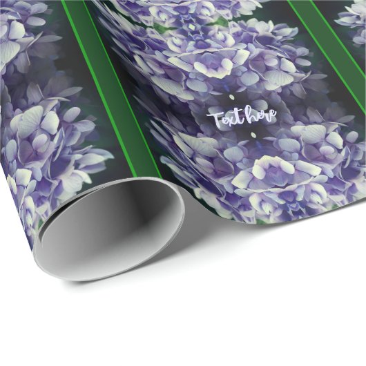 Blue Hydrangea Petals Personalisiert Geschenkpapier (Rolleneckpunkt)