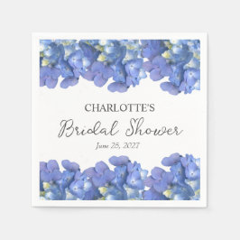 Blue Hydrangea Petals Personalisiertes Brautparty Serviette